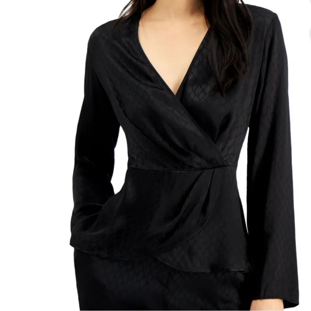 Alfani Black Wrap Top
